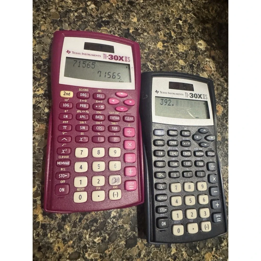 LOT of 2! Texas Instruments Solar Scientific Calculators TI-30X IIS
